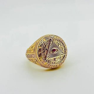 SELLO REDONDO ILUMINATI. Hueco. Oro 18k.