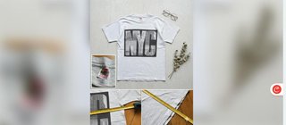 Camiseta Vintage NYC Gris Talla M