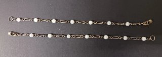 2 Pulseras Vintage de Perlas Blancas
