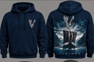 Sudadera Vikings barco, NUEVA, talla a elegir