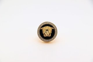 Anillo Versace Medusa Negro Ónix Circonitas
