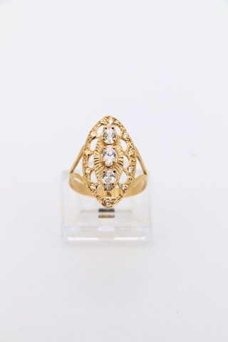 Anillo Lanzadera Mini 3 Piedras Blancas
