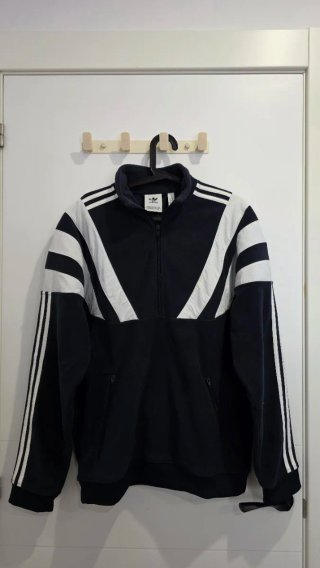 Sudadera Polar Adidas Originals Mid Zip Azul/Blanc