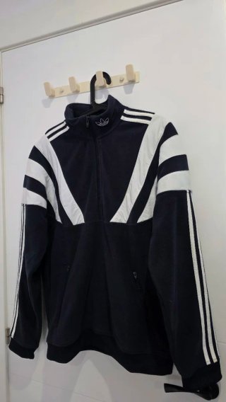 Sudadera Polar Adidas Originals Mid Zip Azul/Blanc
