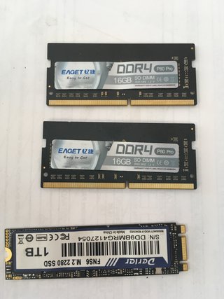 2x DDR4 16GB RAM Eaget + SSD 1TB Deriier