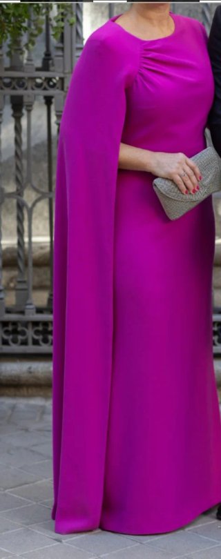Vestido de fiesta largo color buganvilla