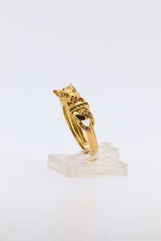 Anillo Pantera con Circonitas Doradas