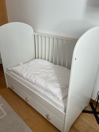 Cuna Convertible Ikea Gonatt Blanca
