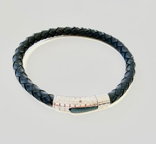Pulsera Viceroy de Acero y Piel Trenzada Azul