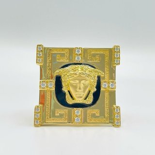 SELLO CUADRADO MEDUSA ONIX Y CIRCONITAS