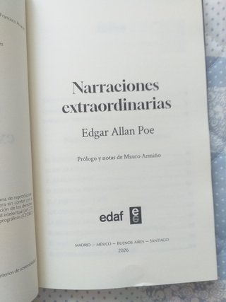 Narraciones extraordinarias Edgar Allan Poe EDAF