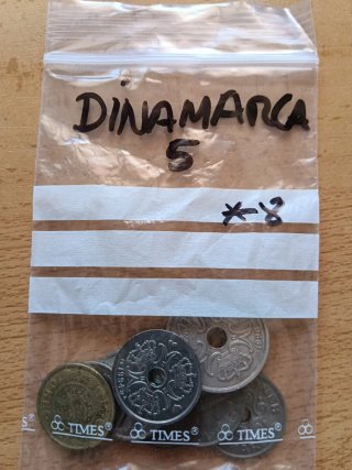 Lote de 8 Monedas de Dinamarca