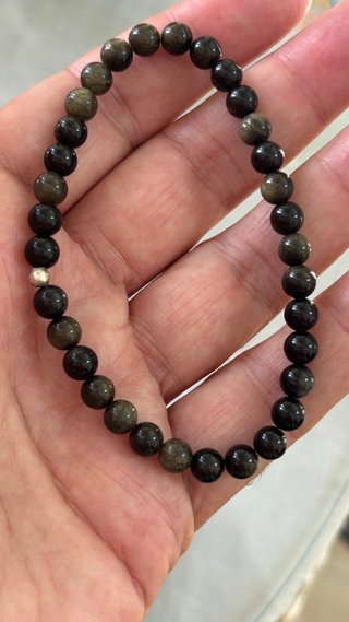 Pulsera Obsidiana Dorada y Plata 1ª Ley