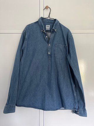 Camisa Vaquera Zara Azul Talla L
