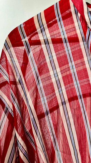 Camisa roja de rayas con nudo Zara mujer M