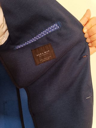 Americana Zara Azul Hombre