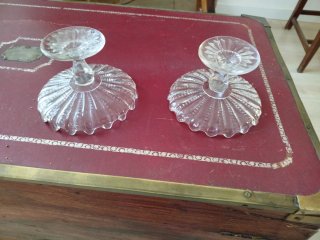 2 Fruteros de Cristal Antiguos