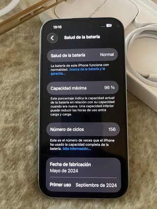 iPhone 15 Nuevo 96% salud batería