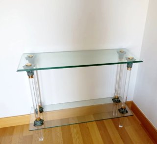 URGE VENTA.Mesa consola cristal y metal dorado