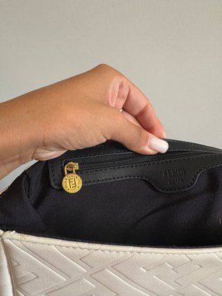 Borsa Fendi Baguette Bianca Oro