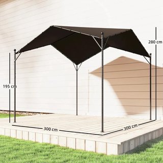 Pérgola Jardín 3x3m Dosel UPF30+ Techo Inclinado