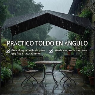 Pérgola Jardín 3x3m Dosel UPF30+ Techo Inclinado