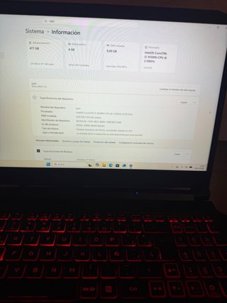 Portátil Gaming Acer Nitro 5 i5 10ª Gen GTX