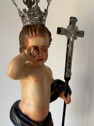 Escultura Niño Jesús Pasionario Madera.