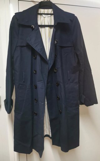 Trench Azul Marino Mango sin Cintura