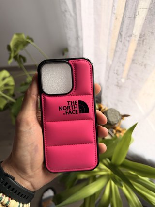 Custodia iPhone The North Face rosa imbottita