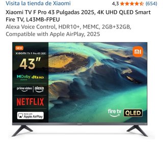 Xiaomi TV F Pro 43 2025 4K UHD QLED Smart Fire TV