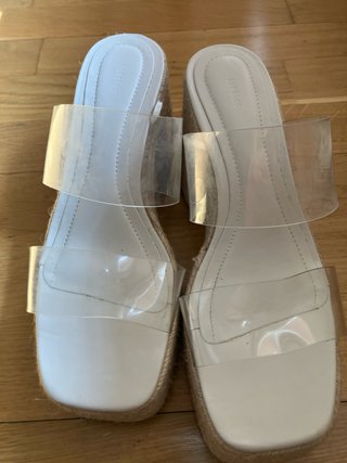 Sandalias plataforma Lefties blancas