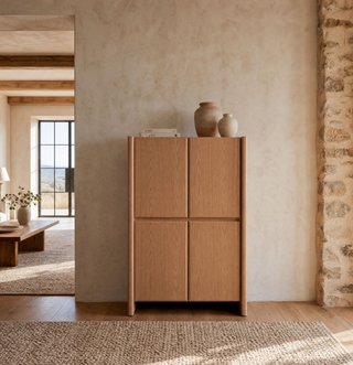 Aparador Gio 4 puertas nogal camel - ENVIO GRATIS.