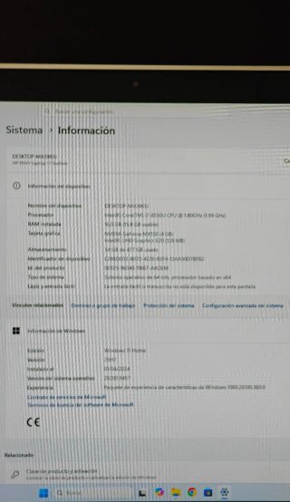 Portátil pc HP - i7, 16GB RAM, 512GB SSD, MX150