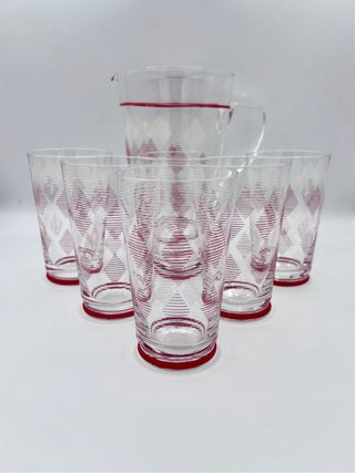 Servizio Caraffa e 5 Bicchieri Vintage
