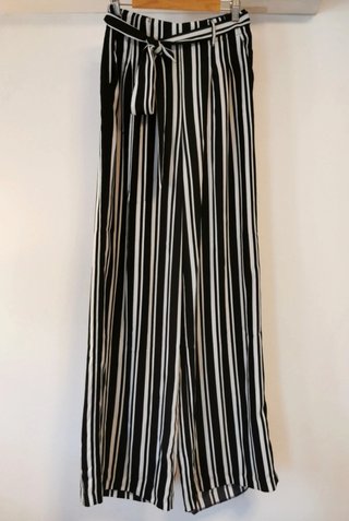 Pantalones de Rayas Blanco y Negro