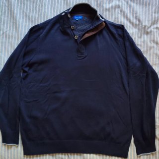 Jersey Combed Cotton cuello abotonado Azul XXL