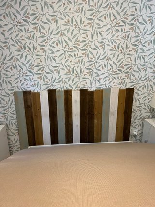 Cabecero madera natural hecho a mano 135cm