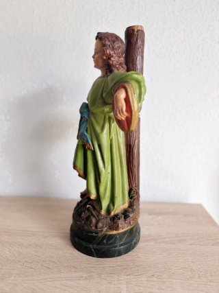 Figura Antigua de Niño Jesús en la Cruz