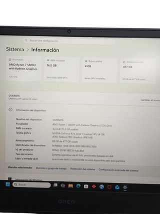 OMEN Gaming Laptop 16GB RAM 500GB SSD