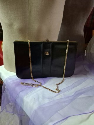 Cartera Clutch Vintage Cadena Dorada