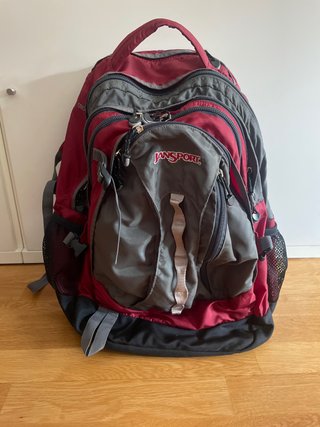 Mochila JanSport Roja Negra y Gris