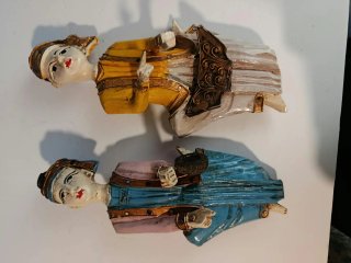 Dos Tallas antiguas de madera de Birmania