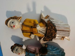 Dos Tallas antiguas de madera de Birmania
