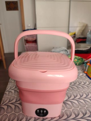Lavadora Portátil Plegable Rosa