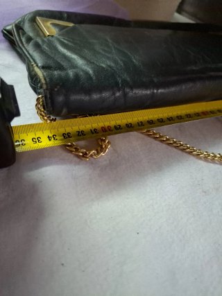 Bolso Clutch Envelope Vintage Negro Dorado