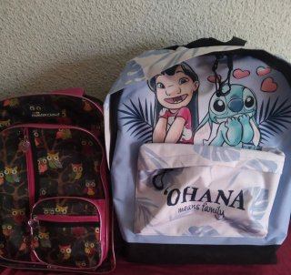 Set de 2 Mochilas: Lilo & Stitch y Búhos