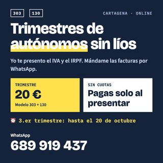 Trimestres autónomos IVA e IRPF - 20 €