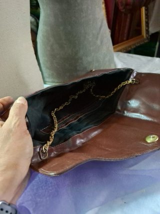 Bolso Clutch Envelope Vintage Marrón