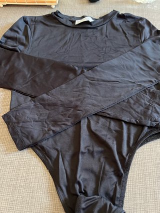 Body Manga Larga Negro Bershka